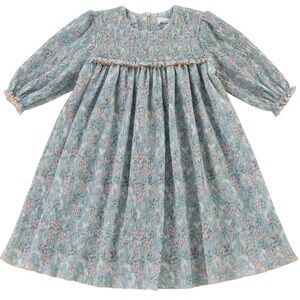 NWT Kipp Girls Asil Floral  Runched Peasane Cottagecore Dress